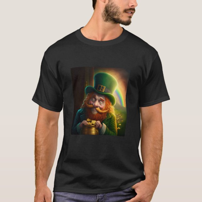 Leprechaun Pot of Gold Rainbow St Patrick's Day Lu T-Shirt (Front)