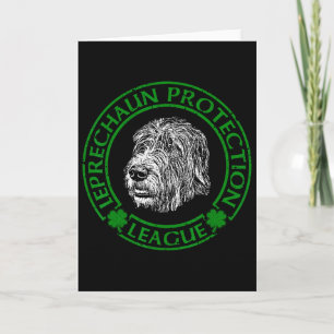 Leprechaun Protection League Irish Wolfhound Card