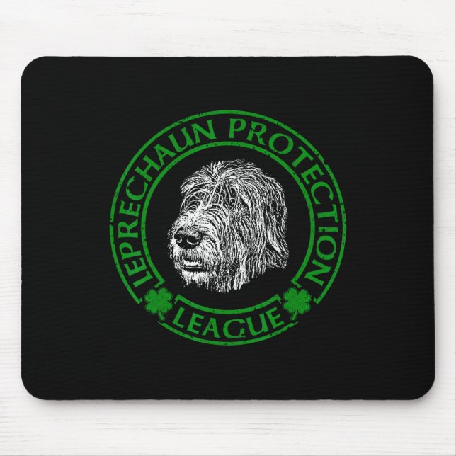 Leprechaun Protection League Irish Wolfhound  Mouse Mat (Front)