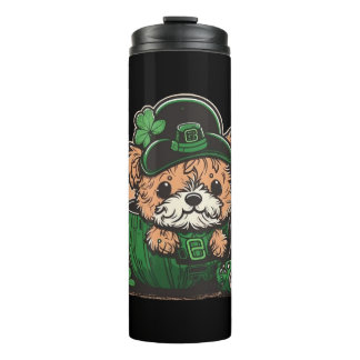 Leprechaun Puppies Sticker, St. Patrick’s Day. Thermal Tumbler