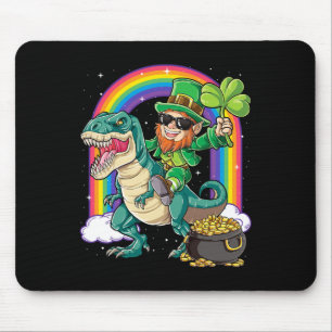 Leprechaun Riding Dinosaur St Patricks Day Boys Me Mouse Mat