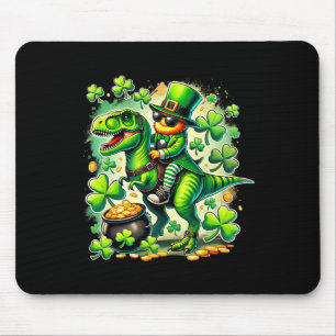 Leprechaun Riding T Rex Dinosaur St Pat Trex Patri Mouse Mat