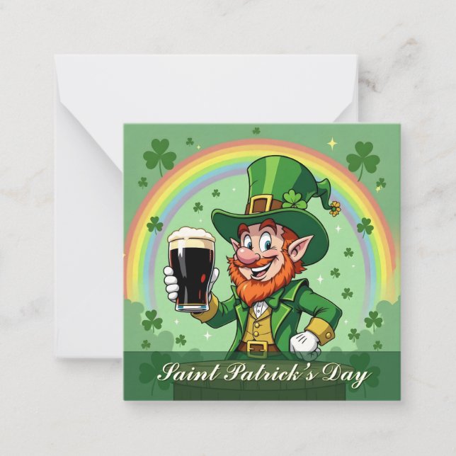 Leprechaun’s Cheers Beneath the Rainbow Card (Front)