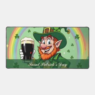 Leprechaun’s Cheers Beneath the Rainbow Desk Mat