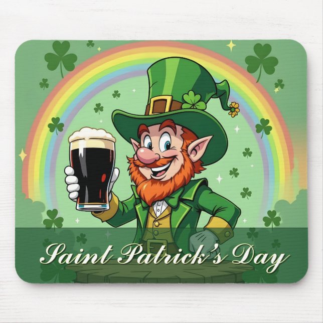 Leprechaun’s Cheers Beneath the Rainbow Mouse Mat (Front)
