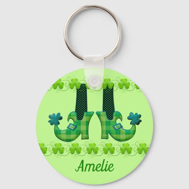 Leprechaun Shoes St Patrick's Day Key Ring (Front)