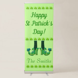 Leprechaun Shoes St Patrick's Day Retractable Banner