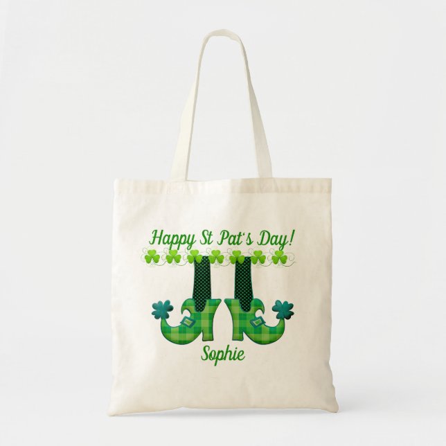 Leprechaun Shoes St Patrick's Day Tote Bag (Front)