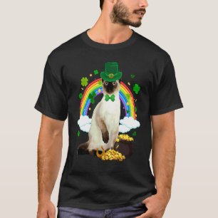 Leprechaun Siamese Cat Shamrock C Saint Patrick's T-Shirt