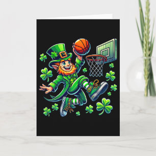Leprechaun Sketll Dunk St Patricks Day Boys Men Sp Card