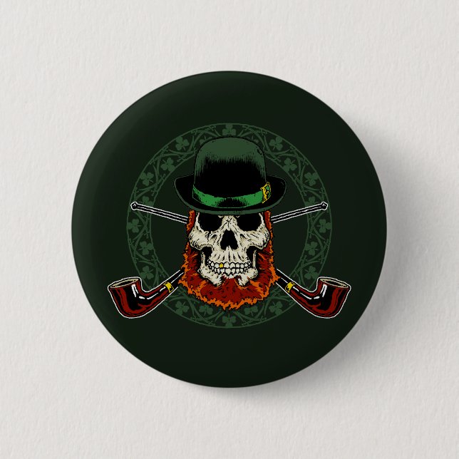Leprechaun Skull Button (Front)