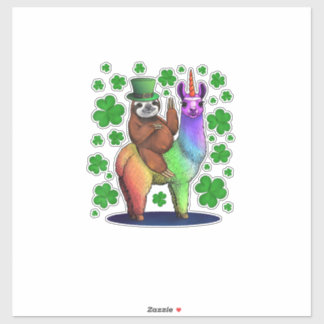 Leprechaun Sloth Riding Llama Unicorn St Patricks 