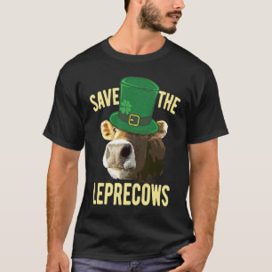 Leprechaun St Patricks Day Cow Humour Cow T-Shirt