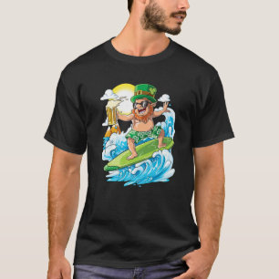 Leprechaun St Patricks Day Hawaiian Hawaii Surfing T-Shirt