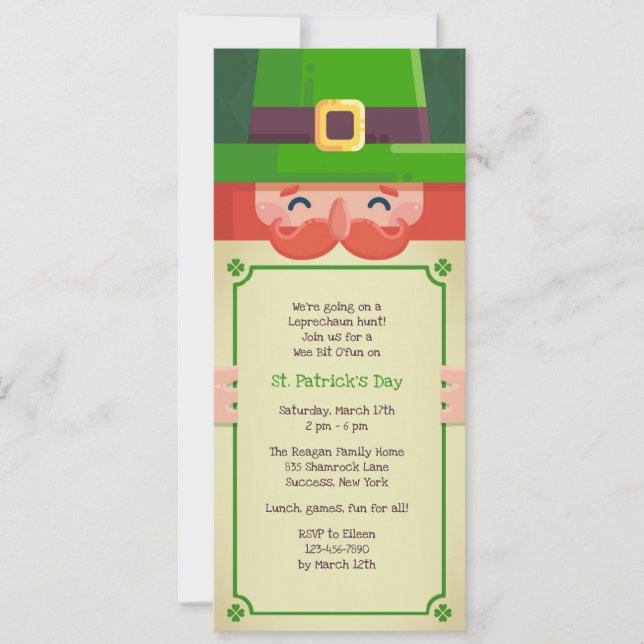Leprechaun St. Patrick's Day Invitation (Front)