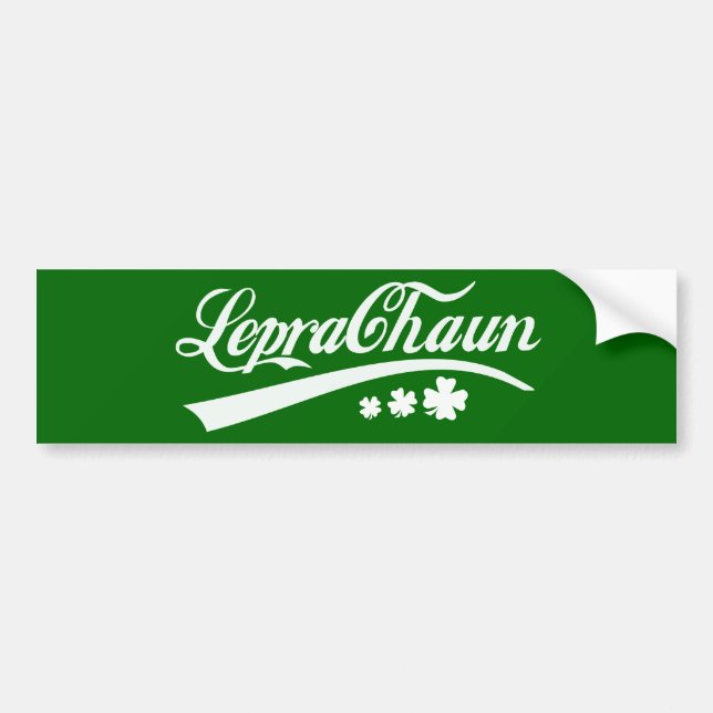 Leprechaun St Patricks Day Irish Shamrock Bumper Sticker (Front)