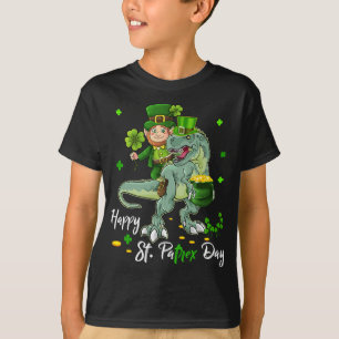 Leprechaun St Patricks Day Kids Toddler Boys Dinos T-Shirt