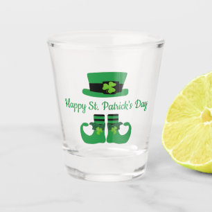 Leprechaun St. Patrick's Day Party Green Black  Shot Glass