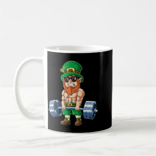 Leprechaun St Patricks Day Weightlifting Coffee Mug