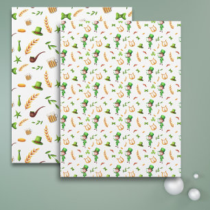 Leprechaun St Patrick's Themed Scrapbook Paper