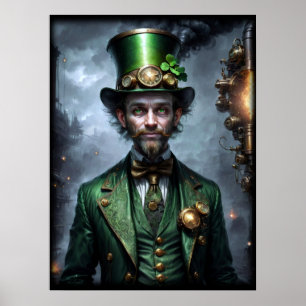 Leprechaun Steampunk style Poster