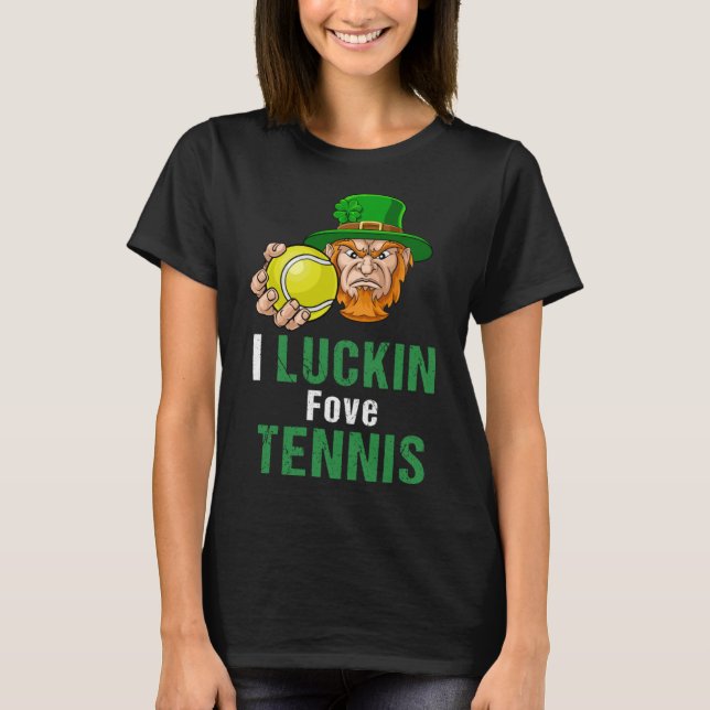 Leprechaun Tennis Player Goalie Irish Sports Ginge T-Shirt (Front)