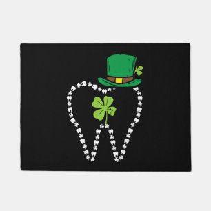 Leprechaun Tooth Shamrock St Patrick Day Dentist Doormat