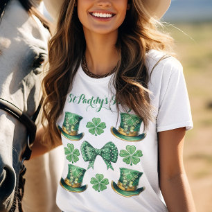 Leprechaun Top Hats with Clover and Coquette Bow
