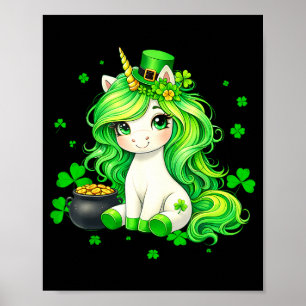 Leprechaun unicorn for kids girls boy youth st poster