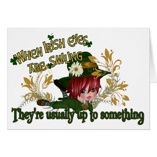 Leprechaun Up to Something - Customisable Card