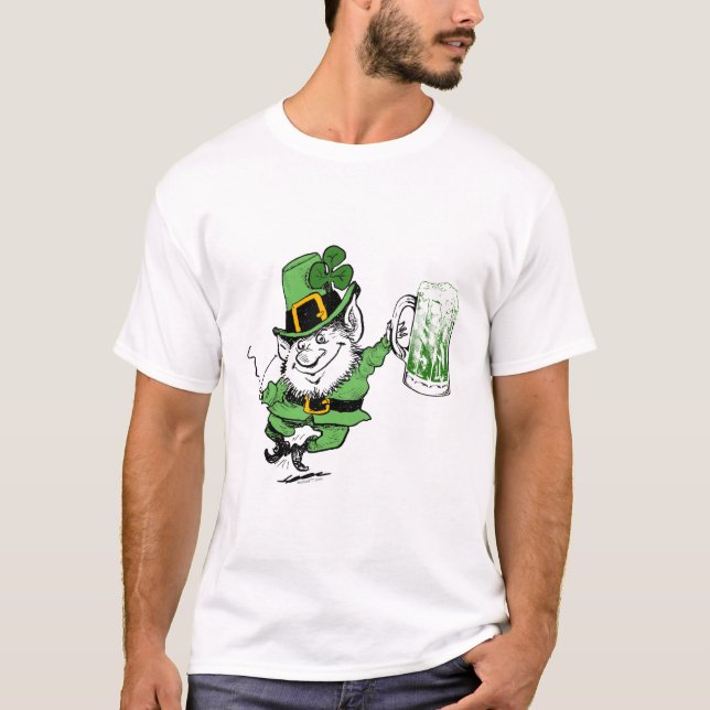 Leprechaun w Beer T-Shirt (Front)