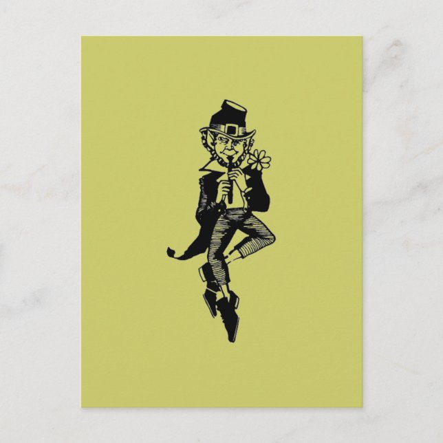 Leprechaun with Flute Postcard (Front)