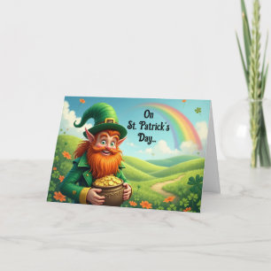 Leprechaun With Gold Greeting Card