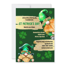 Leprechauns cute gnomes gold green clovers holiday