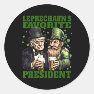 Leprechaun's Favourite President Trump St.patrick  Classic Round Sticker