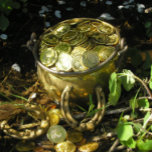 Leprechaun's Pot of Gold! Button<br><div class="desc">I was chasing rainbows one day and happened upon this glorious copper pot filled with gold! A perfect button for expressing your love for Saint Patrick's Day and all things Irish! "Leprechaun's Pot of Gold!" is taken from my original photograph and is under my copyright.</div>