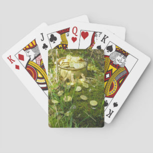 "Leprechaun's Pot of Gold in Moss!" Playing Cards