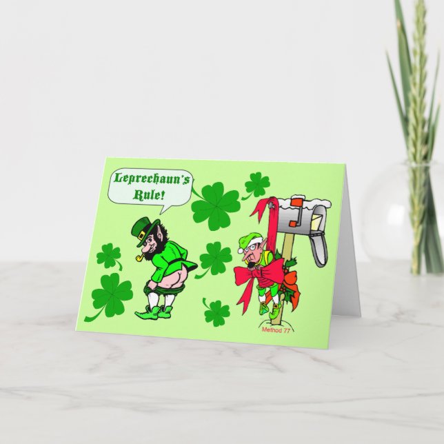 Leprechauns Rule St Pats Card (Front)