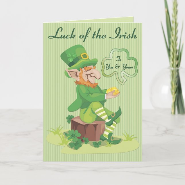 Leprechauun Greetings Card (Front)