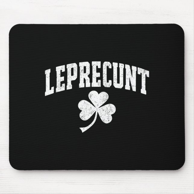 Leprecunt y2k st patricks day irish funny shamrock mouse mat (Front)