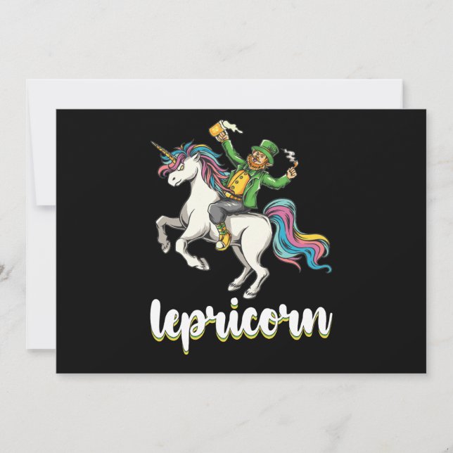 Lepricorn Leprechaun Unicorn St Patrick's Day Invitation (Front)