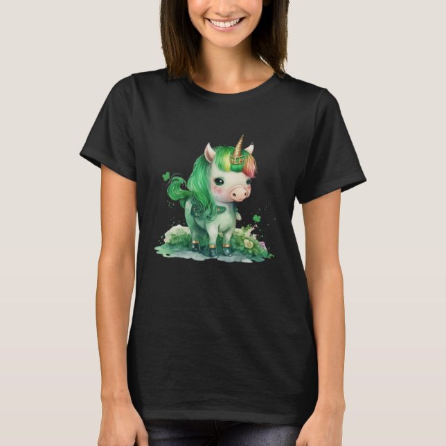 Lepricorn Unicorn Kids Girls Lucky St Patricks Day T-Shirt (Front)