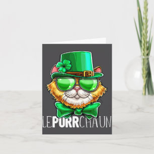 Lepurrchaun St. Patrick's Day Cat Leprechaun Shamr Card
