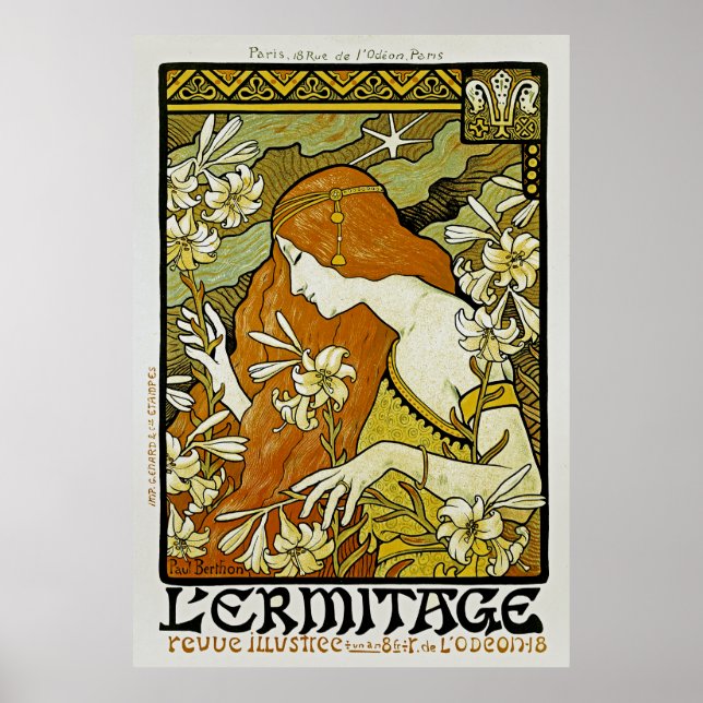 L'Ermitage Art Nouveau Floral Poster (Front)