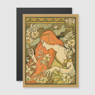 L'Ermitage French Nouveau Woman in Field of Flower