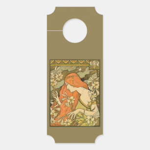L'Ermitage French Nouveau Woman in Field of Flower Door Hanger