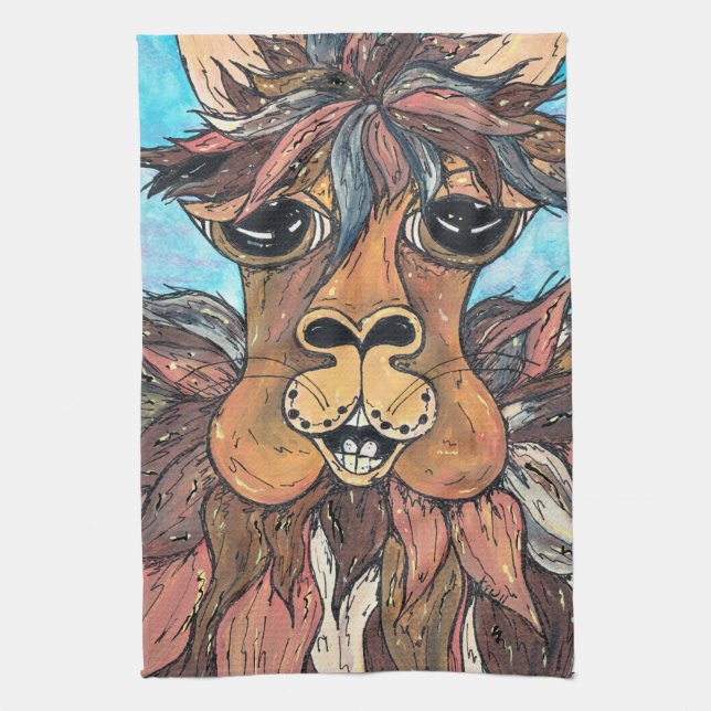 Leroy the Llama Kitchen Towel (Vertical)