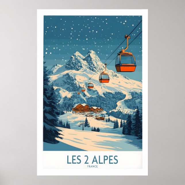 Les 2 Alpes Ski Poster 1 (Front)
