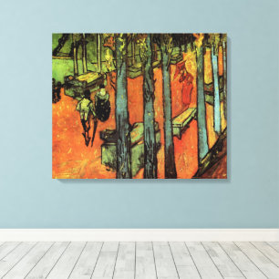 Les Alyscamps, Autumn Leaves by Vincent van Gogh Canvas Print