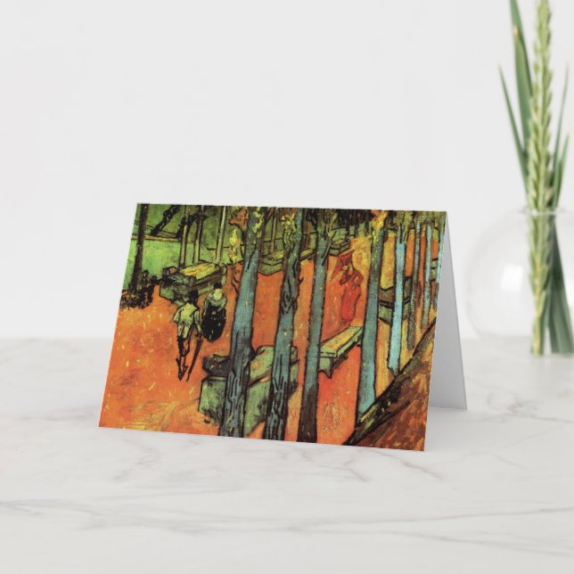 Les Alyscamps, Autumn Leaves by Vincent van Gogh Card (Front)